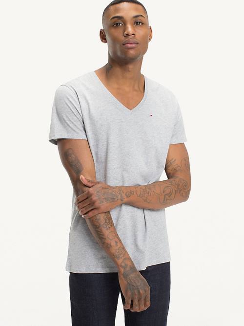 Koszulki Tommy Hilfiger V-Neck Męskie Szare | TH205XOC