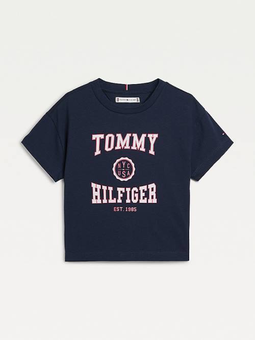 Koszulki Tommy Hilfiger Varsity Dziewczynka Niebieskie | TH370QIX