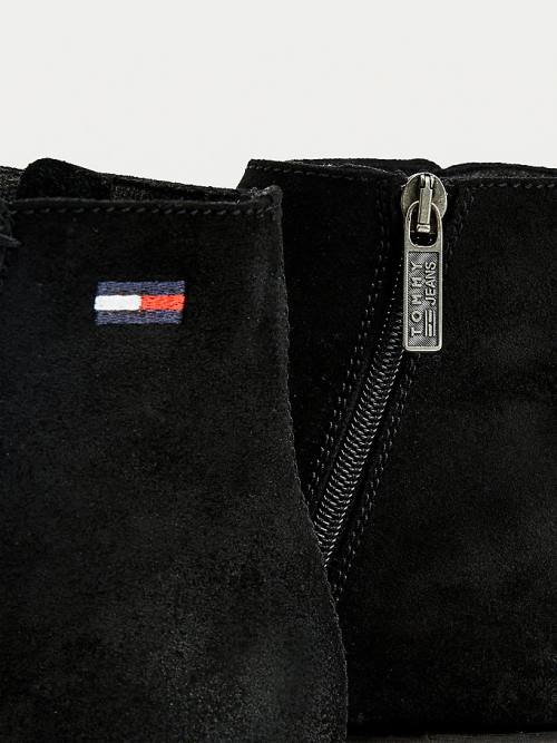 Kozaki Tommy Hilfiger Classics Zamszowe Chelsea Męskie Czarne | TH425XBK