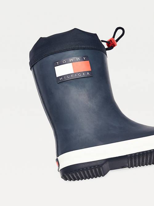 Kozaki Tommy Hilfiger Flag Toggle Rain Chłopięce Niebieskie | TH428MIV