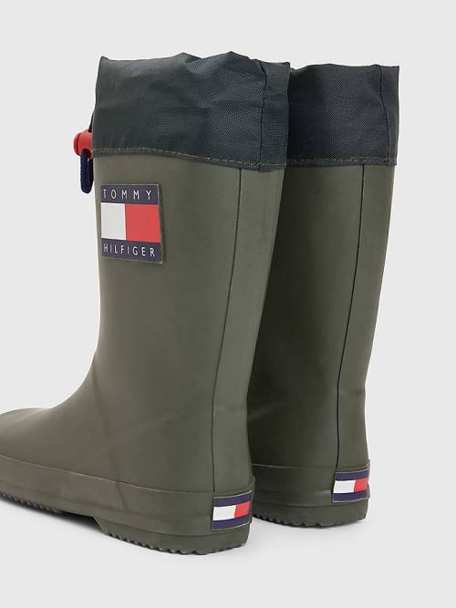 Kozaki Tommy Hilfiger Flag Toggle Rain Chłopięce Zielone | TH547IKM