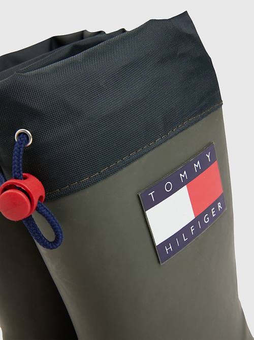 Kozaki Tommy Hilfiger Flag Toggle Rain Chłopięce Zielone | TH547IKM