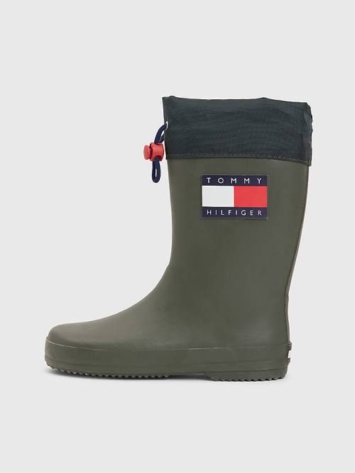 Kozaki Tommy Hilfiger Flag Toggle Rain Chłopięce Zielone | TH547IKM