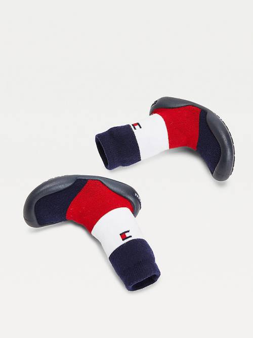 Kozaki Tommy Hilfiger Knitted Signature Kapcie Sock Chłopięce Niebieskie | TH186LDB