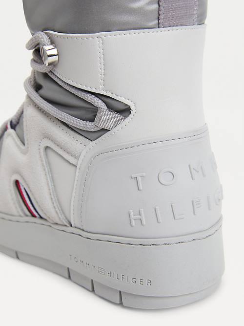 Kozaki Tommy Hilfiger Koronkowe-Up Snow Damskie Szare | TH071NVK