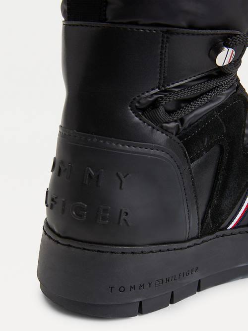 Kozaki Tommy Hilfiger Koronkowe-Up Snow Damskie Czarne | TH586JTI