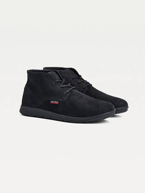 Kozaki Tommy Hilfiger Lekkie Nubuck Hybrid Męskie Czarne | TH573DFS