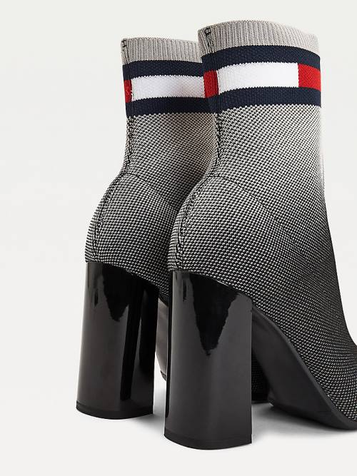 Kozaki Tommy Hilfiger Ombre Knit High Heel Damskie Czarne | TH380RBT