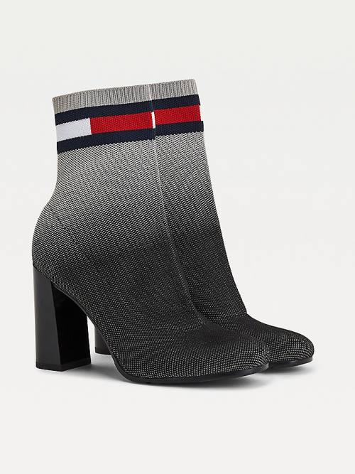 Kozaki Tommy Hilfiger Ombre Knit High Heel Damskie Czarne | TH380RBT