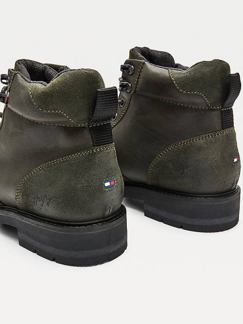 Kozaki Tommy Hilfiger Outdoor Mixed Panel Ankle Męskie Zielone | TH741OCN