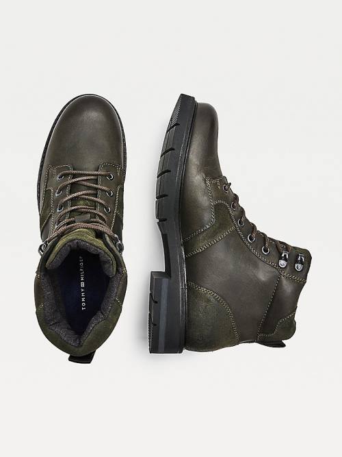 Kozaki Tommy Hilfiger Outdoor Mixed Panel Ankle Męskie Zielone | TH741OCN