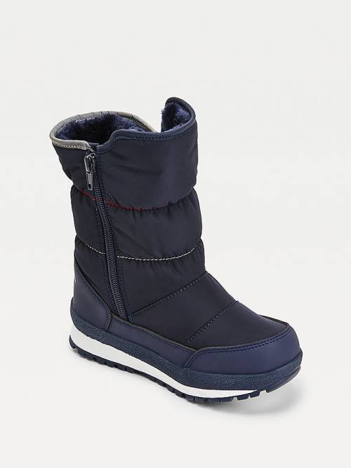 Kozaki Tommy Hilfiger Signature Webbing Padded Snow Chłopięce Niebieskie | TH349TDV