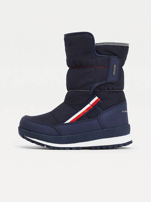 Kozaki Tommy Hilfiger Signature Webbing Padded Snow Chłopięce Niebieskie | TH349TDV