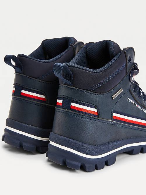 Kozaki Tommy Hilfiger TH Tech Koronkowe-Up Ankle Booties Chłopięce Niebieskie | TH831TQU