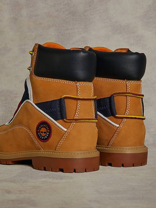 Kozaki Tommy Hilfiger TOMMYXTIMBERLAND Remixed Signature C&S Męskie Żółte | TH785HYA