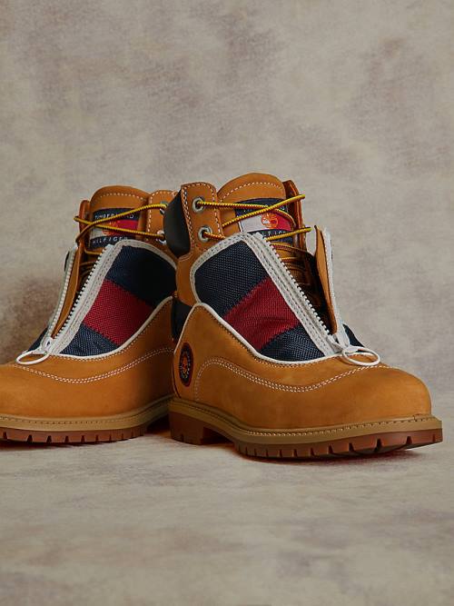 Kozaki Tommy Hilfiger TOMMYXTIMBERLAND Remixed Signature C&S Męskie Żółte | TH785HYA