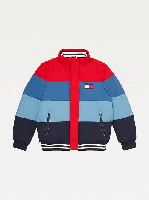 Kurtki Tommy Hilfiger Adaptive Colour-Blocked Quilted Regatta Chłopięce Niebieskie | TH453MIK