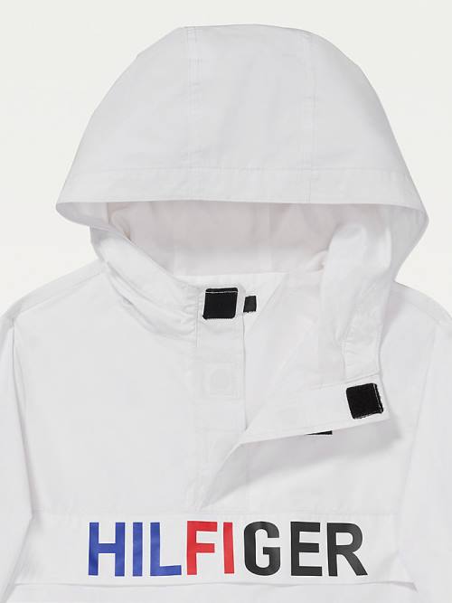 Kurtki Tommy Hilfiger Adaptive Popover Anorak Chłopięce Białe | TH752GPR