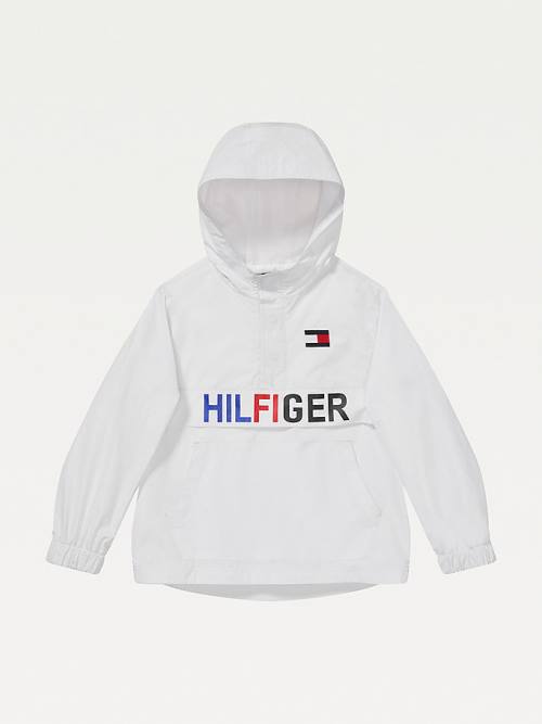 Kurtki Tommy Hilfiger Adaptive Popover Anorak Chłopięce Białe | TH752GPR