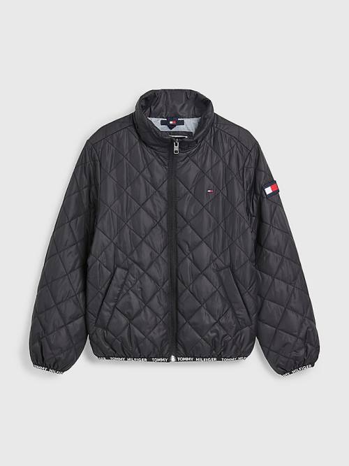 Kurtki Tommy Hilfiger Diamond Quilted Dziewczynka Czarne | TH724VFR