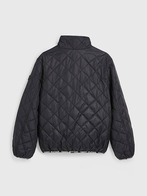 Kurtki Tommy Hilfiger Diamond Quilted Dziewczynka Czarne | TH724VFR