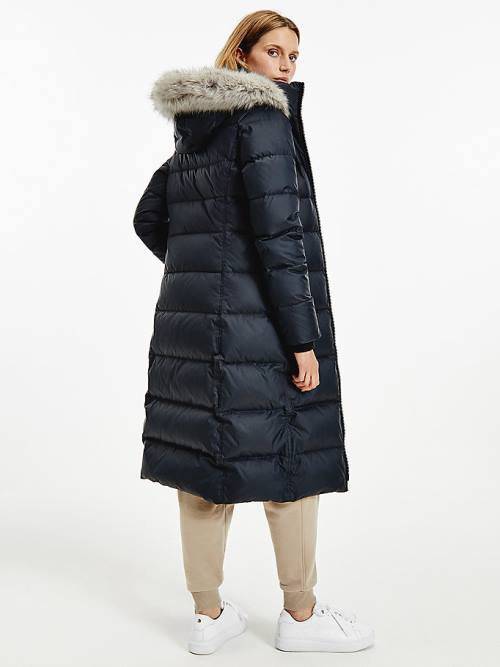 Kurtki Tommy Hilfiger Essential Down-Filled Maxi Coat Damskie Czarne | TH687JPG