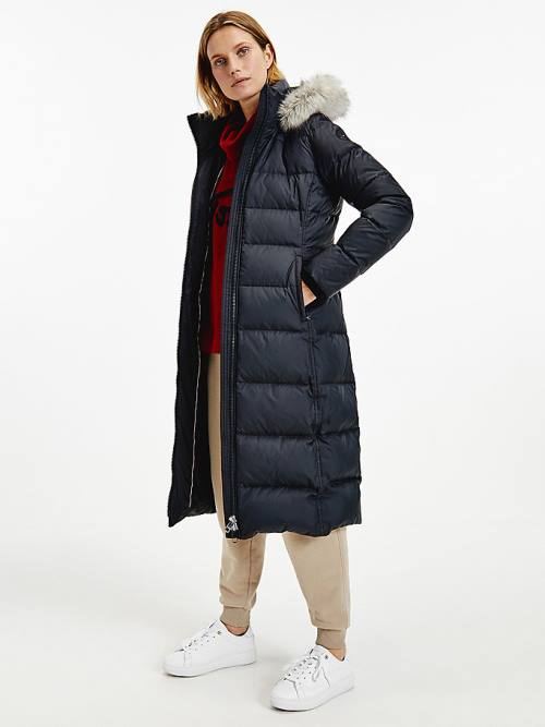 Kurtki Tommy Hilfiger Essential Down-Filled Maxi Coat Damskie Czarne | TH687JPG