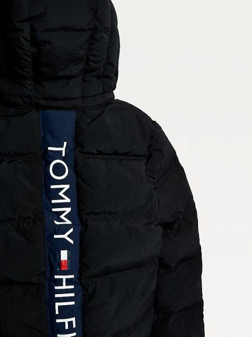 Kurtki Tommy Hilfiger Essential Padded Back Logo Chłopięce Czarne | TH475DAI