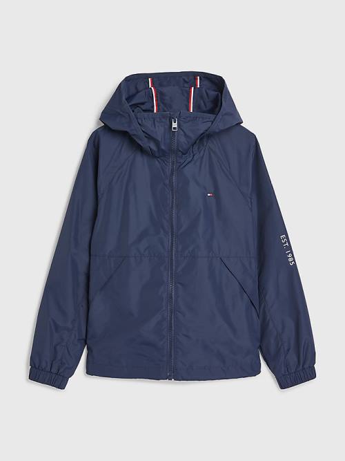 Kurtki Tommy Hilfiger Essential Zakapturzony Chłopięce Niebieskie | TH781QYM