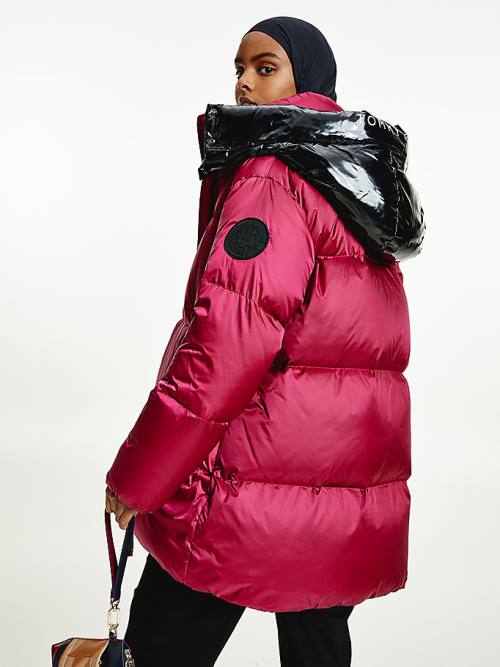 Kurtki Tommy Hilfiger Gloss Matte Down Puffer Damskie Fioletowe | TH157HYQ