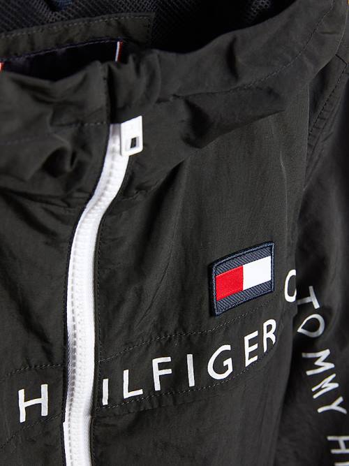 Kurtki Tommy Hilfiger Logo Tape Chicago Windbreaker Chłopięce Czarne | TH721DWP