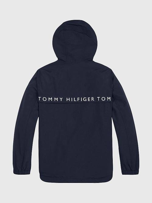 Kurtki Tommy Hilfiger Logo Tape Chicago Windbreaker Dziewczynka Niebieskie | TH965HRY