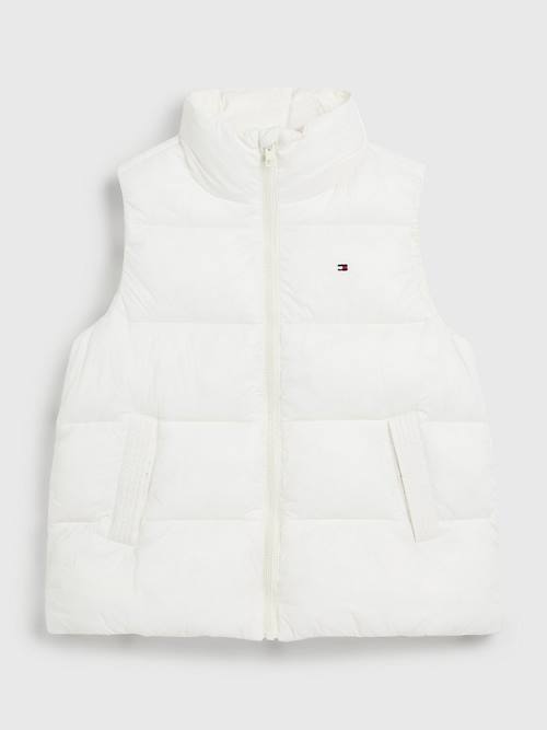 Kurtki Tommy Hilfiger Puffer Zip-Thru Vest Dziewczynka Białe | TH704VQG