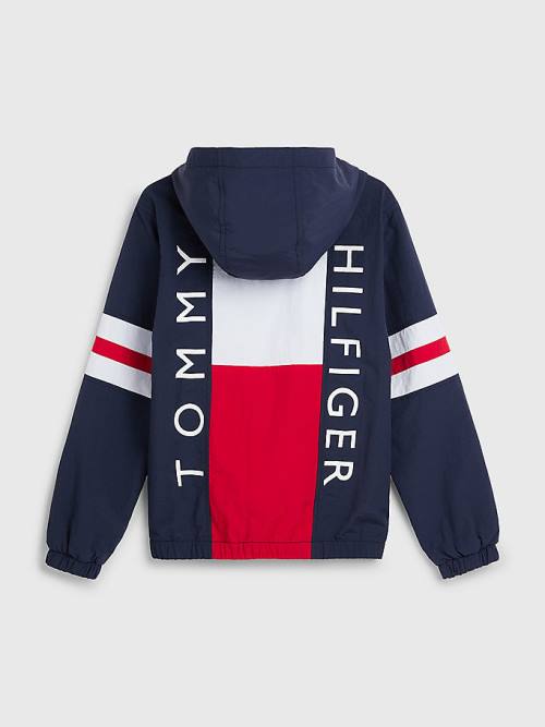 Kurtki Tommy Hilfiger Recycled Colour-Blocked Padded Chłopięce Niebieskie | TH462FSE