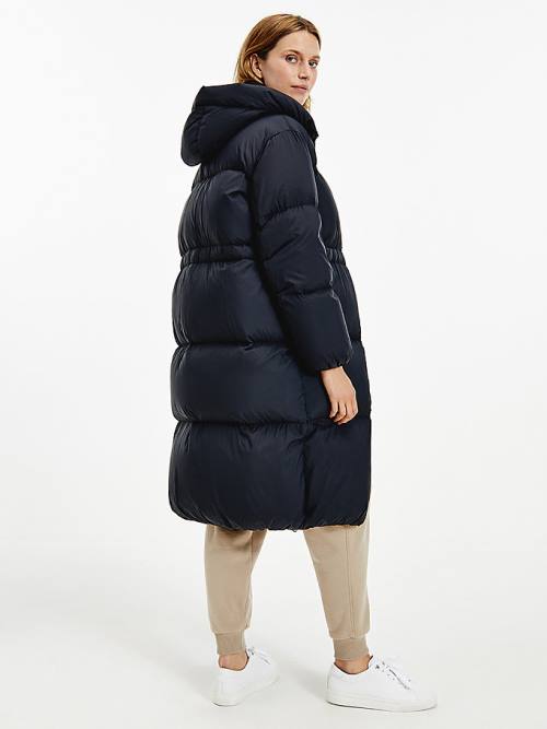 Kurtki Tommy Hilfiger TH Protect Down Puffer Coat Damskie Czarne | TH045FIN