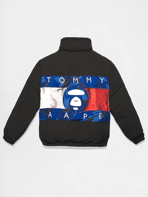 Kurtki Tommy Hilfiger Tommy X AAPE Exclusive Puffer Męskie Czarne | TH156BOD