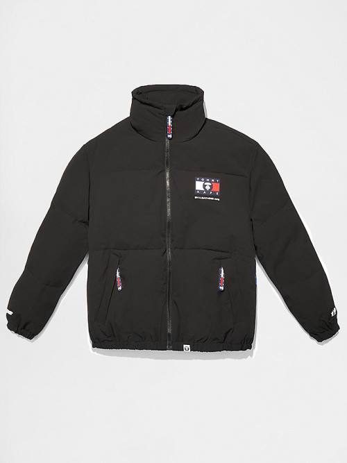 Kurtki Tommy Hilfiger Tommy X AAPE Exclusive Puffer Męskie Czarne | TH156BOD