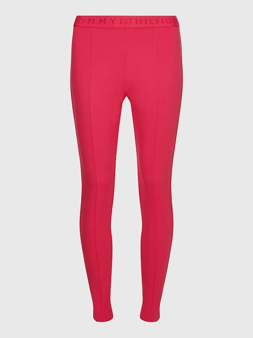 Legginsy Tommy Hilfiger Audrey Slim Fit Damskie Różowe | TH438MKA