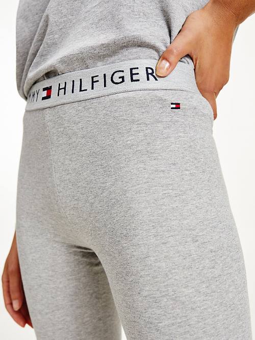 Legginsy Tommy Hilfiger Full Length Logo Damskie Szare | TH309HZC