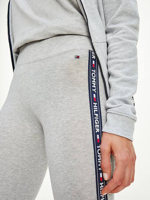 Legginsy Tommy Hilfiger Side Logo Damskie Szare | TH023OMH