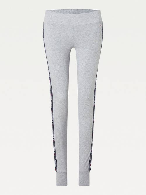 Legginsy Tommy Hilfiger Side Logo Damskie Szare | TH023OMH