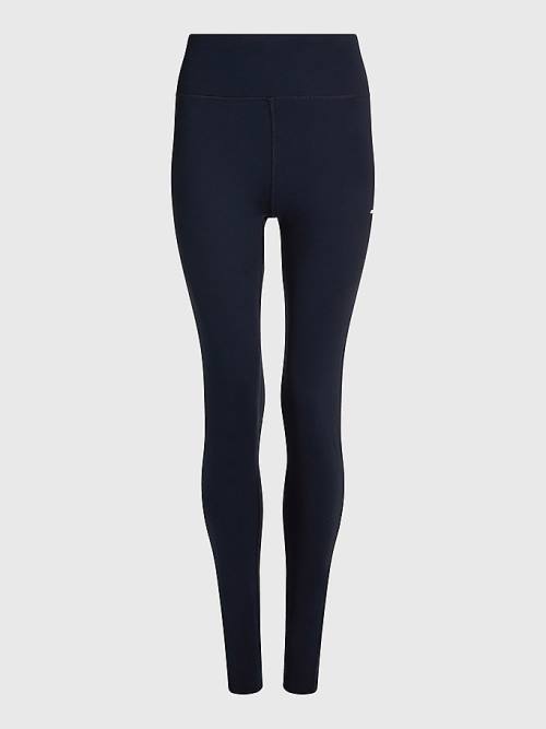 Legginsy Tommy Hilfiger Sportowe Full Length Graphic Damskie Niebieskie | TH281VBY