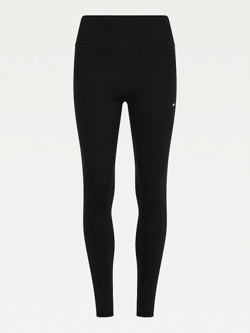 Legginsy Tommy Hilfiger Sportowe Full Length Graphic Damskie Czarne | TH986LBD