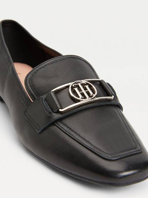 Loafersy Tommy Hilfiger Essential Monogram Damskie Czarne | TH501YUM