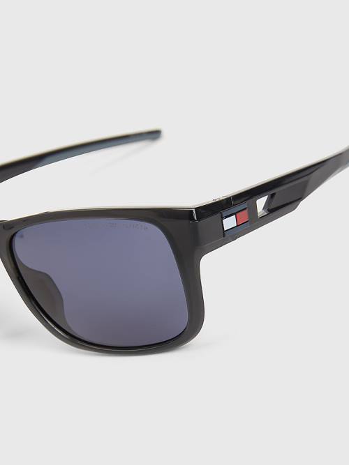 Okulary Słoneczne Tommy Hilfiger Flag Detail Rectangular Męskie Szare | TH274PCI