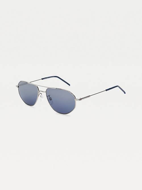 Okulary Słoneczne Tommy Hilfiger Gradient Mirror Aviators Męskie Szare | TH913WZL