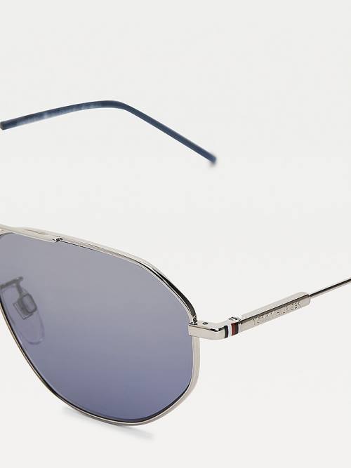 Okulary Słoneczne Tommy Hilfiger Gradient Mirror Aviators Męskie Szare | TH913WZL