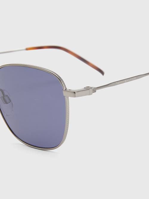 Okulary Słoneczne Tommy Hilfiger Metal Rectangular Frame Męskie Szare | TH531XHY