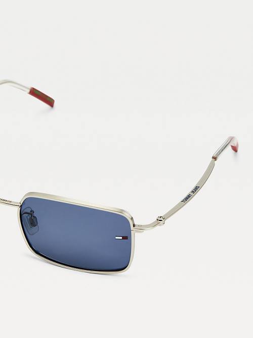 Okulary Słoneczne Tommy Hilfiger Slim Rectangular Damskie Srebrne | TH581PLG