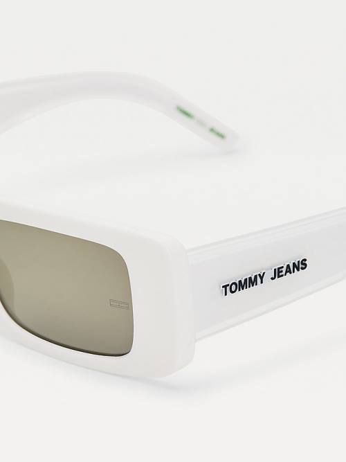 Okulary Słoneczne Tommy Hilfiger Thick Rectangular Damskie Białe | TH025CQY